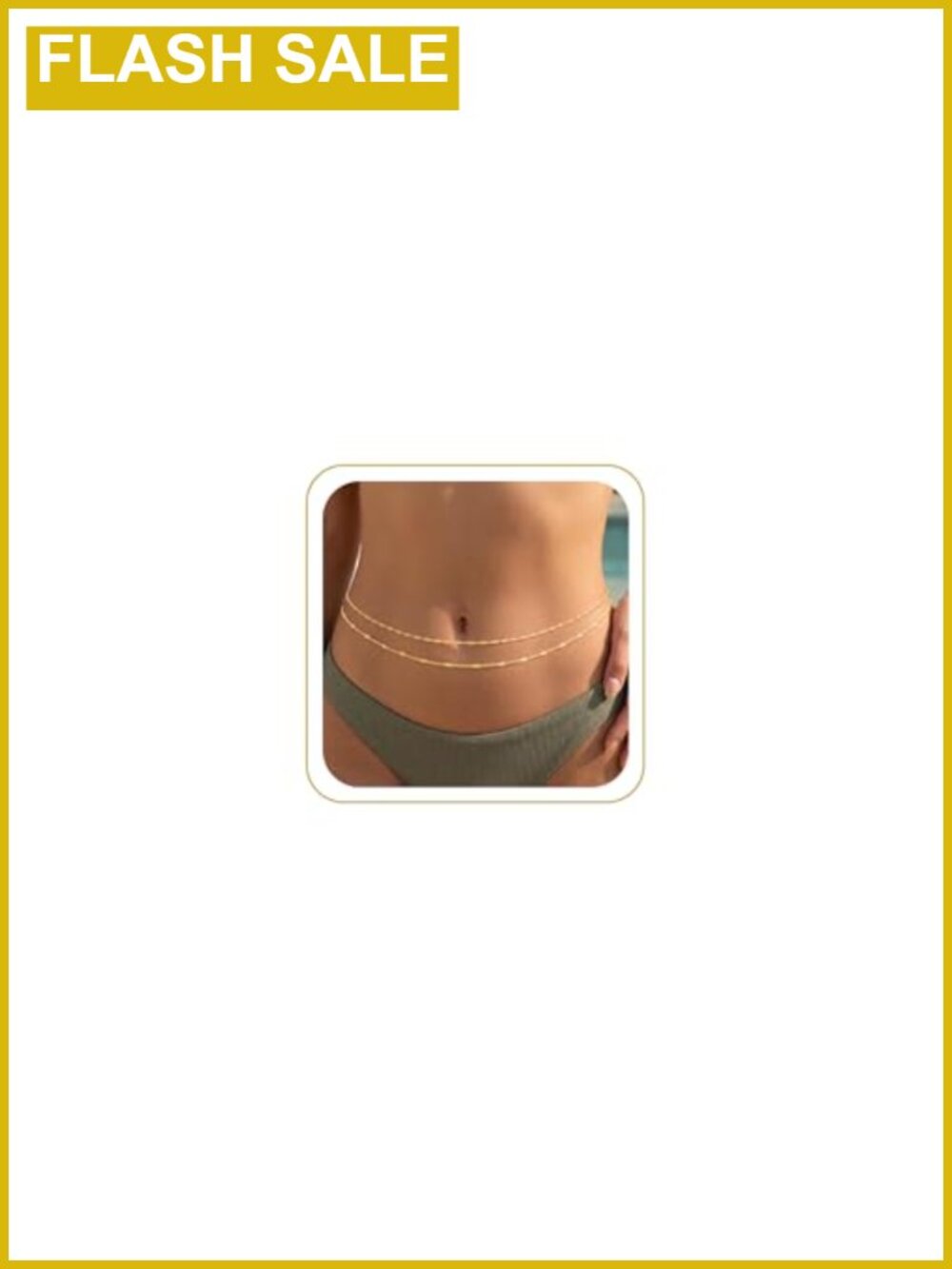 14k Gold Plated Layered Waist Chain Body Jewelry for Women